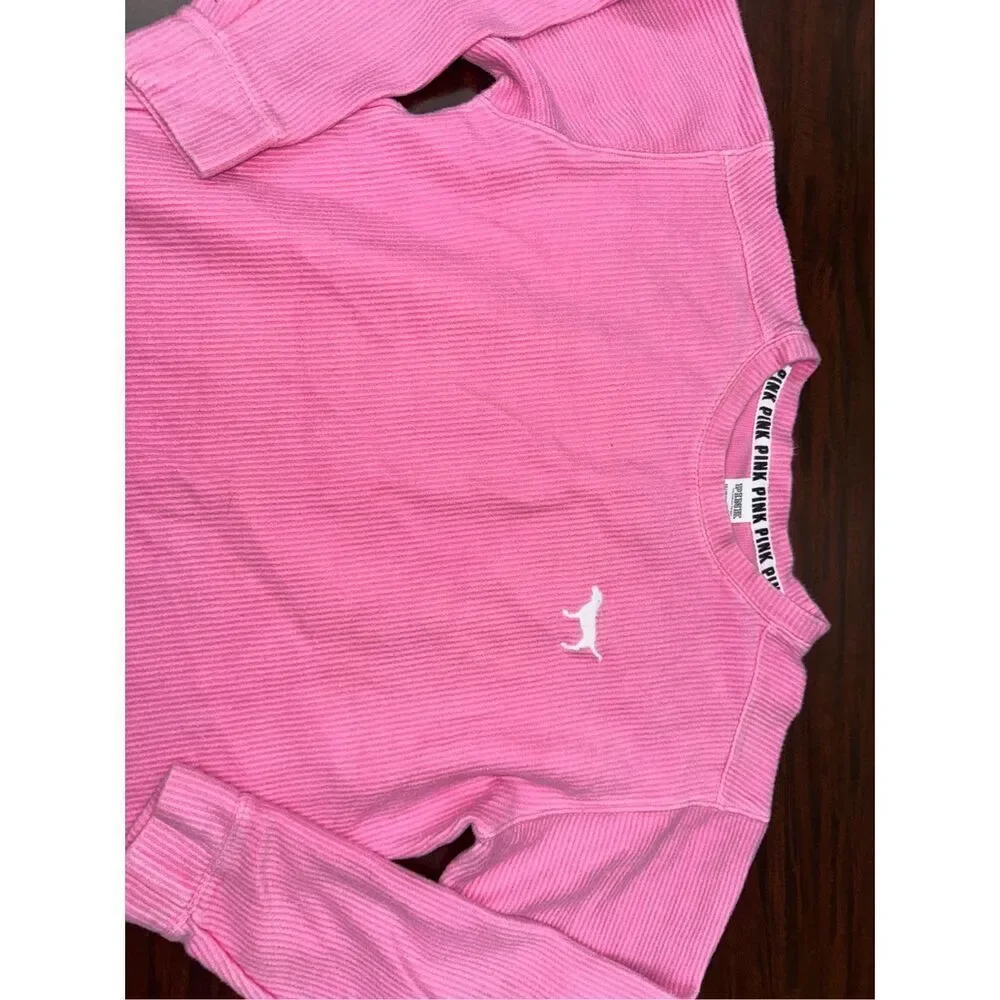 PINK Victoria’s Secret Ribbed Pink Crewneck Size X-Small